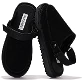 Project Cloud Kids Clogs Genuine Leather with Back Strap - Memory Foam & Lightweight Slip-on Boys and Girls Sandals with Adjustable Straps - Non-Slip Clogs for Kids Sandals (Little Goldstar)