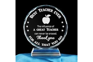 GBZRJ Gifts for Teacher, Appreciation Gifts for Teacher, Engraved Plaque Gifts for Best Teacher, Thank You Teacher Gifts for Women/Men, End of Year Teacher Gifts Crystal Appreciation Plaque