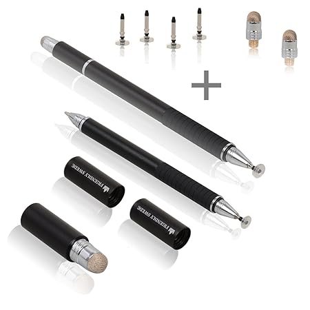 The Friendly Swede 2er-Set 3-in-1 kapazitiven Executive-Eingabestift mit Mikrofaserspitze, Präzisions-Disc und Kugelschreiber