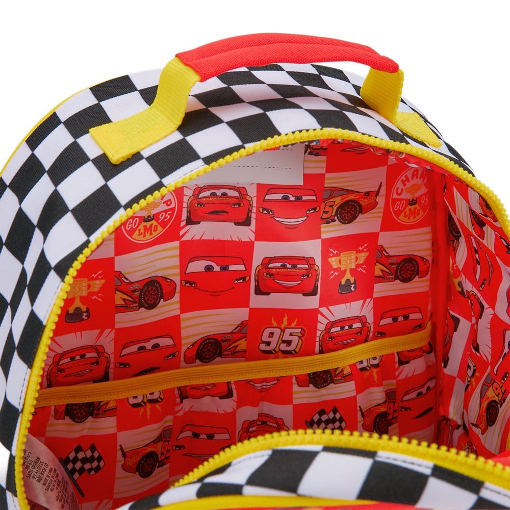 DISNEY STORE Official Cars Backpack - Kids Backpack with Embroidered Accents, Adjustable Straps, Zip Compartments & Mesh Pockets, Screen Art Featuring Lightning McQueen