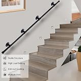 AMLOOPH Banister Handrails 3m Black Stainless Steel Stairs Rail With Fittings view 2