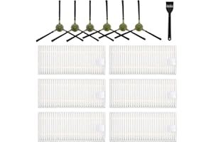 CAUYIEN 12 Pack Filter Replacement Compatible with OKP Life K2 K3 K3A K4 K5 and Lefant M210 M210S M210B M213 Robot Vacuum,okp life k2 replacement parts 6 Side Brushes,6 Filters