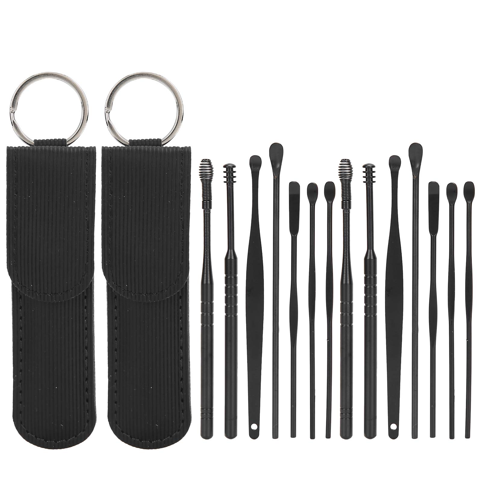 14 PCS Ear Wax Removal Kit Stainless Steel Ear Curette Tools with Cleaning Brush and Storage Box for Safe Ear Cleansing