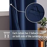 DWCN Dark Blue Eyelet Blackout Curtains 46W x 54L 2 Panels view 2