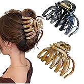 FRDTLUTHW 2PCS 3.74Inch Large Cellulose Acetate Octopus Hair Claw Clips for Women,Jumbo Tortoise Shell Hair Clamps for Thin Thick Hair,Non-slip Strong Hold Jaw Barrettes,Hair Accessories for Styling