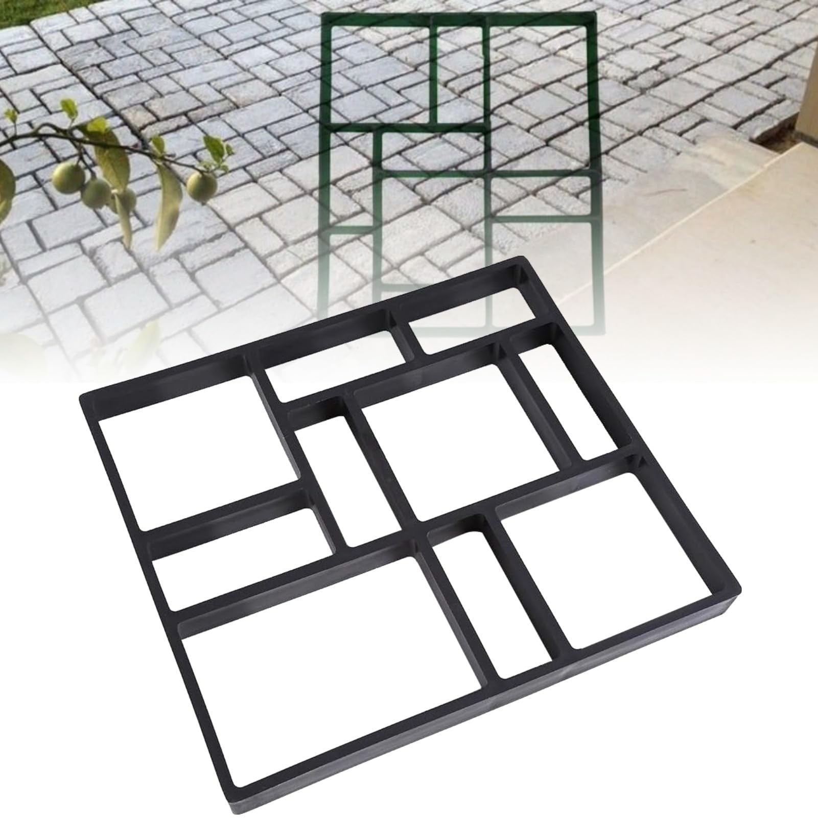 Plastic Path Maker Mould, Paving Concrete Stepping Stone Mould Molds, Walk Path Maker, Reusable DIY Patio Walk Maker for Garden and Backyard and Patios Decor, 10 Grid