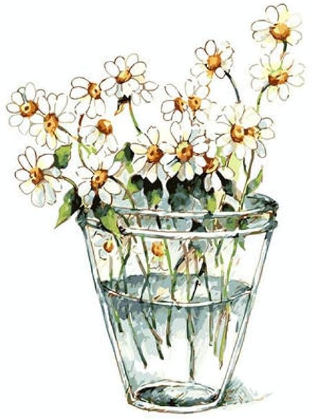 Shilaikematerial paquete en lona de lino fresco Little Daisy pintura al  óleo Material paquete familia regalo único disfrutar de la pintura de 30 x  20 pulgadas proceso (sin marco de madera): Amazon.es: