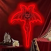 Devil Neon Sign – Vampire Neon Sign for Spooky Halloween Gothic Decor, LED Wall Light for Party & Home Decoration12.8 * 16.4 Inch