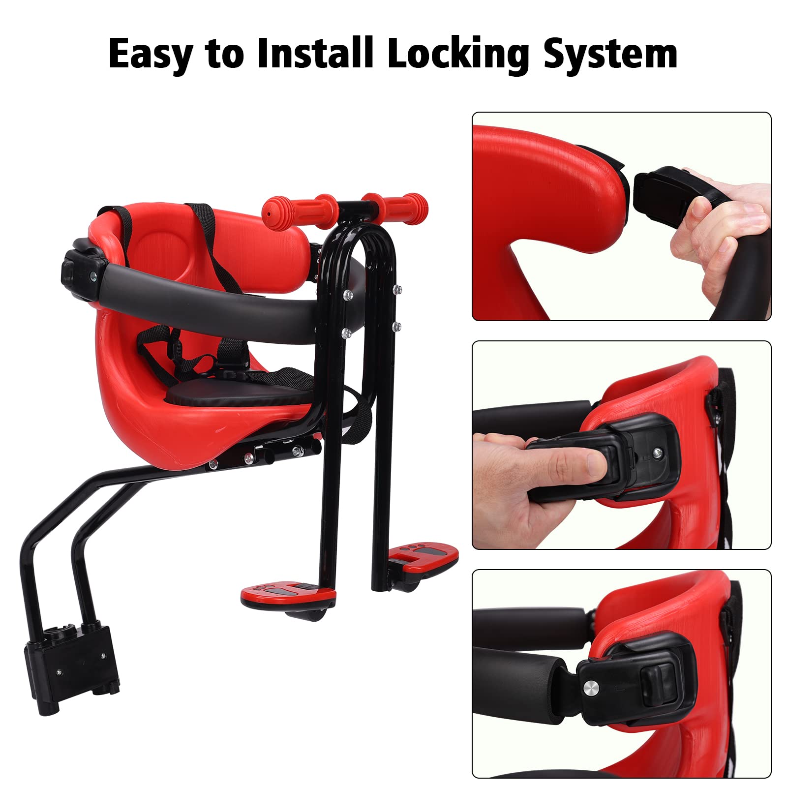 YSONG Kids Bike Seat - Front Mount Baby Bike Seat for Adult Bike, Kid Bike Seat,Child Seat for Bike,Safe and Comfortable