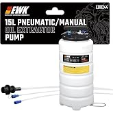 EWK 15L Pneumatic/Manual Oil Extractor Pump | Large Capacity Fluid Extractor for Oil Change, Fits SUVs, Pickups, Reinforced Tank, Cleaner Oil Extraction for Various Fluids