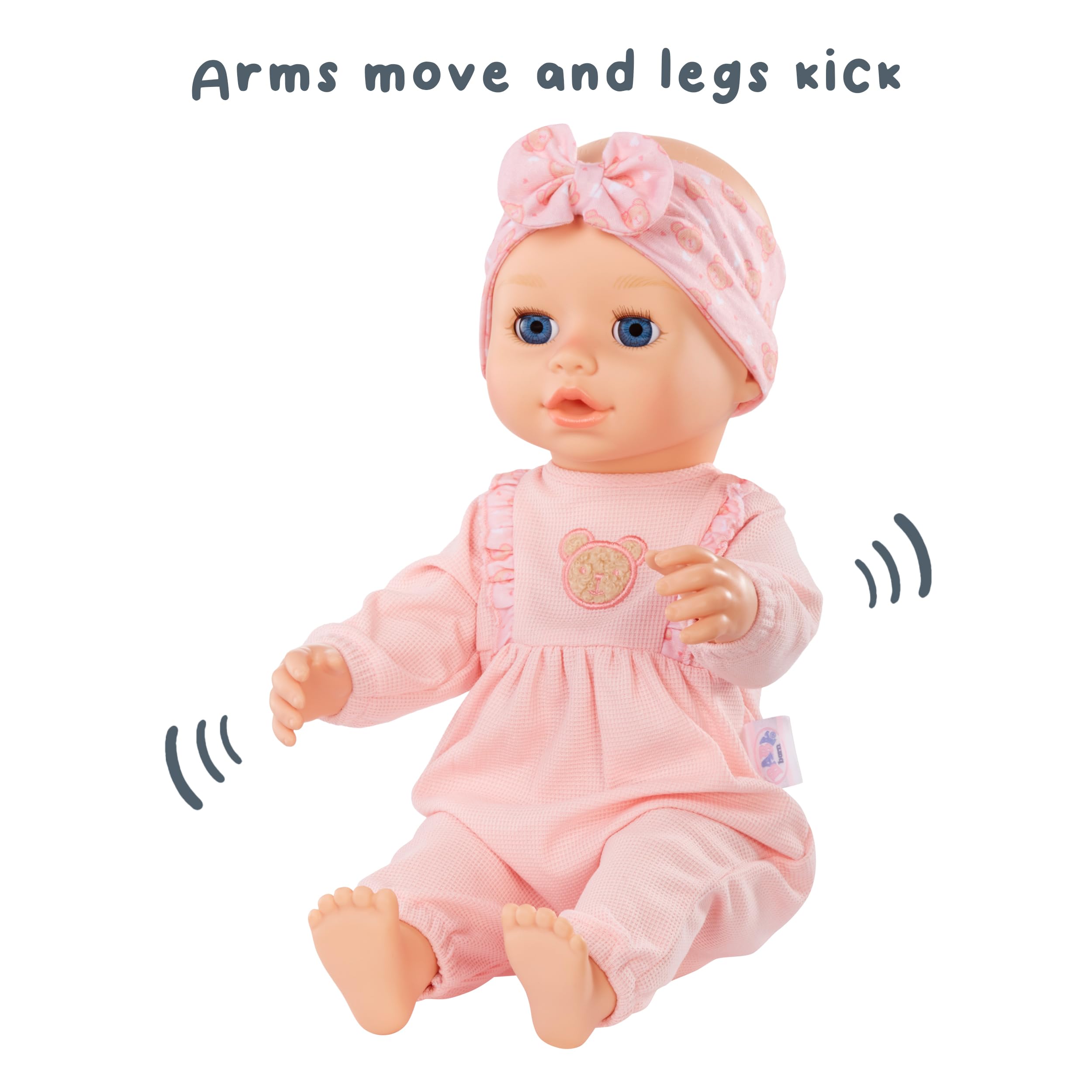 Baby Born Learn to Walk Baby Doll Annabell - Blue Eyes: Realistic Features for Kids Ages 3+, Walks, Crawls, Sits & Kicks, Eyes Open & Close, Multiple Sound Effects