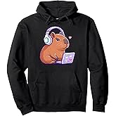 Cute Capybara Pastel Kawaii Capybara Graphic Coding Girls Pullover Hoodie