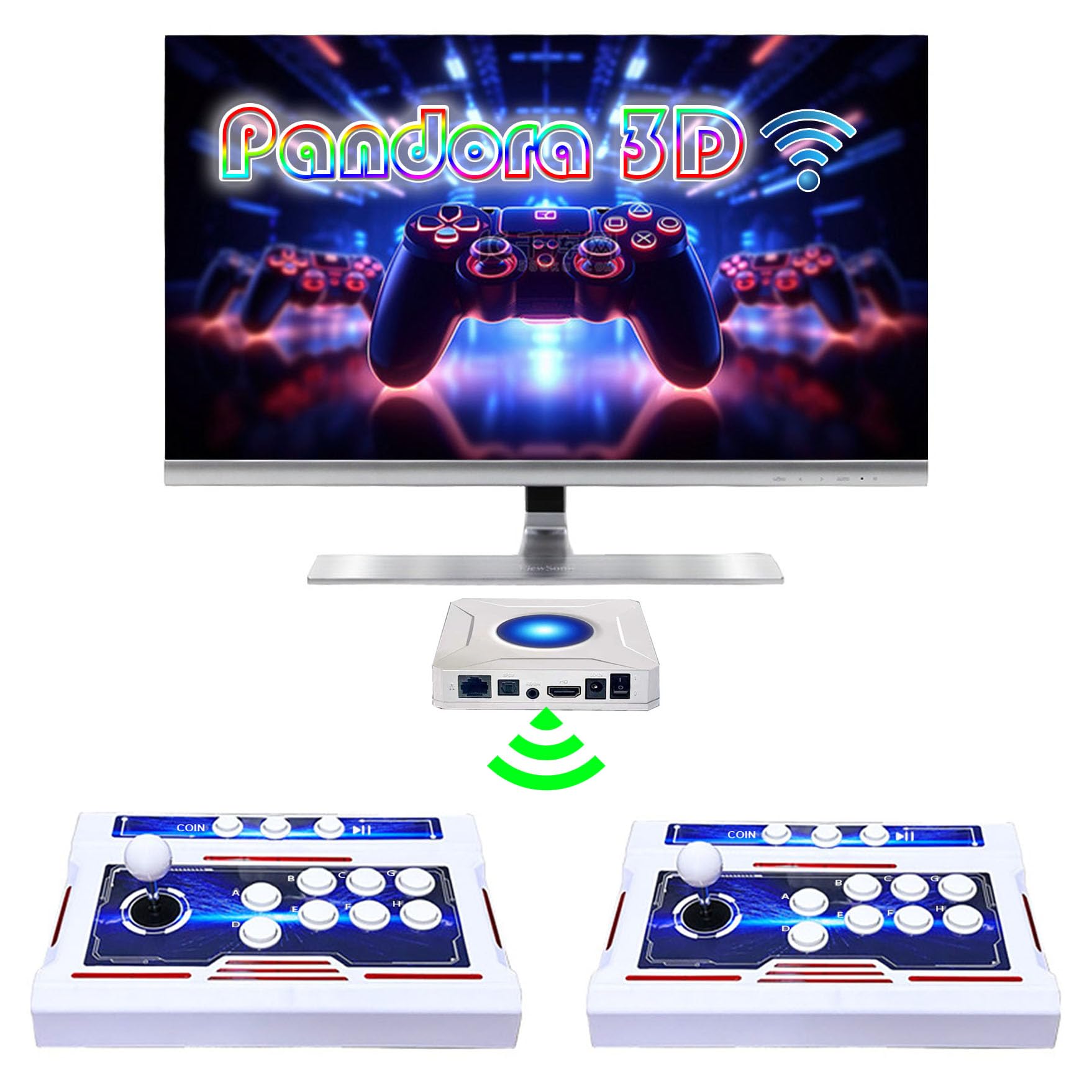 Photo 1 of [39800 Games in 1] Pandora Box 3D WiFi Arcade Game Machine, Double Wireless Joystick Arcade Console, WiFi Function to Add Games Online, Favorite List/Game Category/Save/Search/Pause