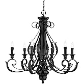 Livex Lighting 49066-68 Valencia - 6 Light Large Chandelier in Contemporary Style-34.75 Inches Tall and 35 Inches Wide, Finis