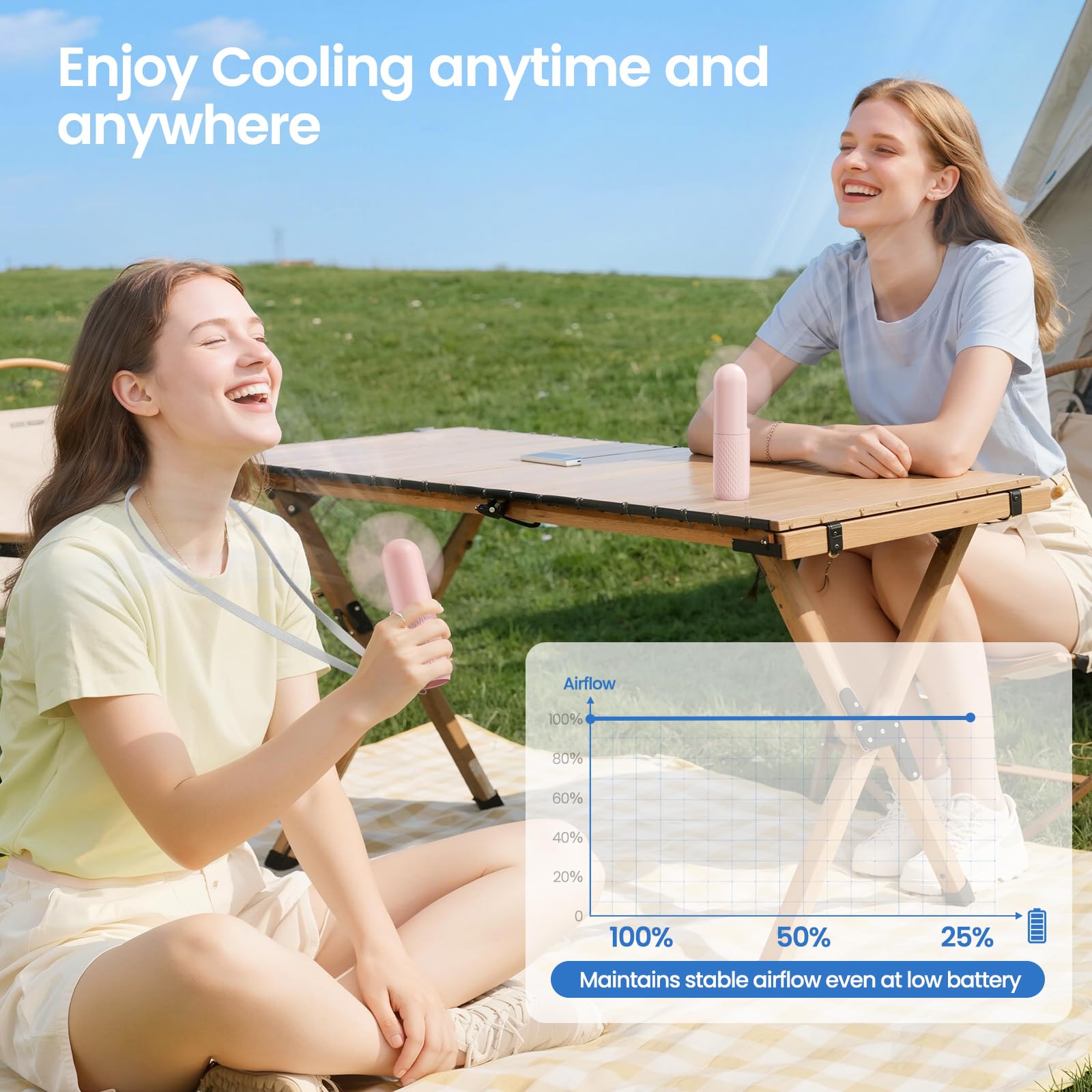 Handheld Mini Fan, Rechargeable Battery Operated small Portable Fan Up to 15 Working Hours, Powerful Safety Design Pocket Fans for Travel/Outdoor/Concert/Beach/Make-up, Gifts for Mom, Teens, Pink