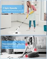 Leebein Electric Spin Scrubber Cordless with 8 Brush Heads 12–54in Extendable view 2