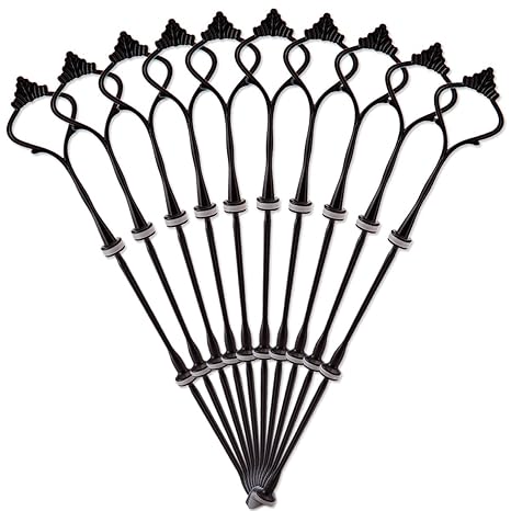 10 Set schwarz Metallstange Mittellochausstech 2 bis 3 Etagere Etage für Hochzeitstorte Tortenständer Tortenhalter Servierpla