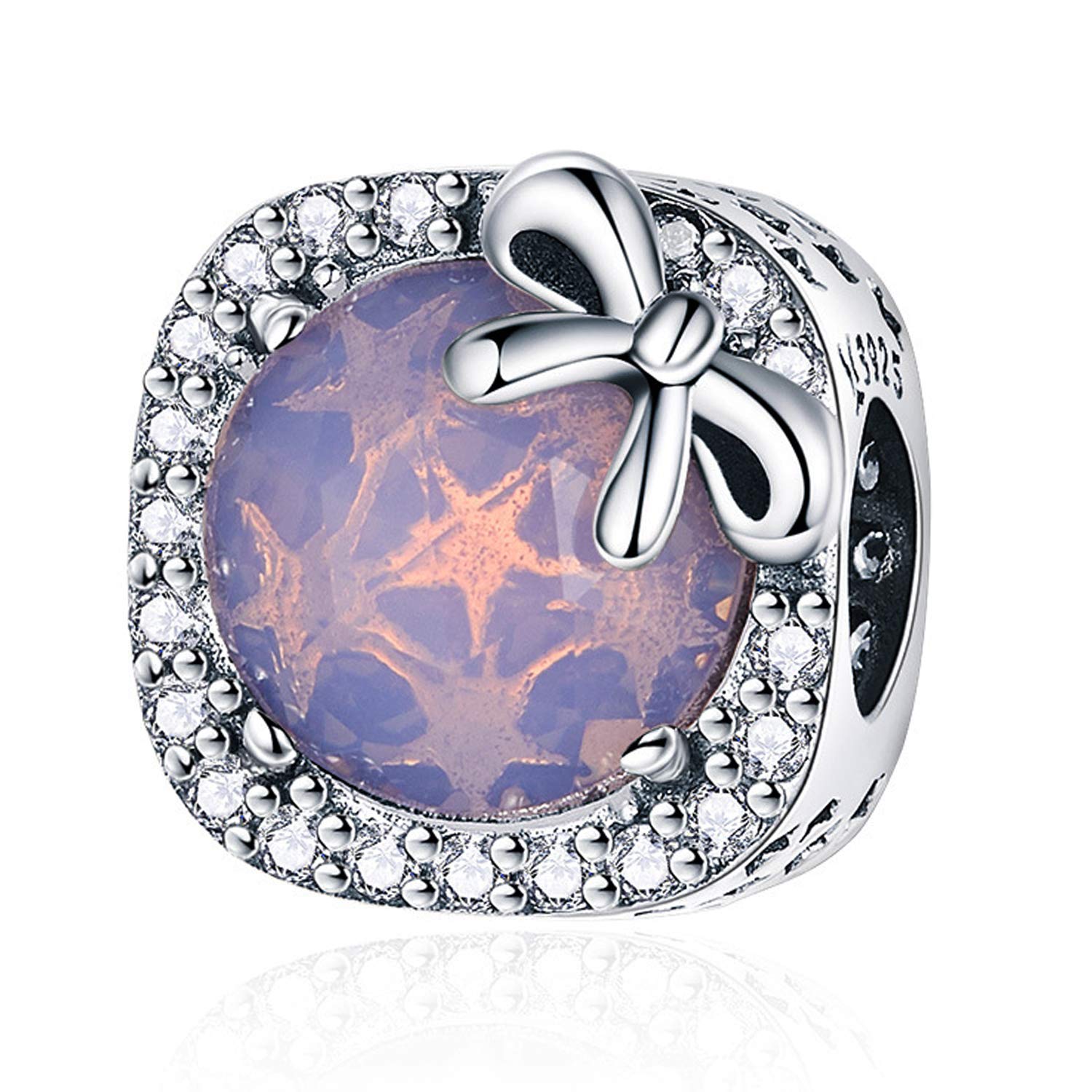 MUERDOU S925 Sterling Silver Birthstone Charm Fit Charms Bracelets and Necklaces Birthday Gifts for Woman Girl