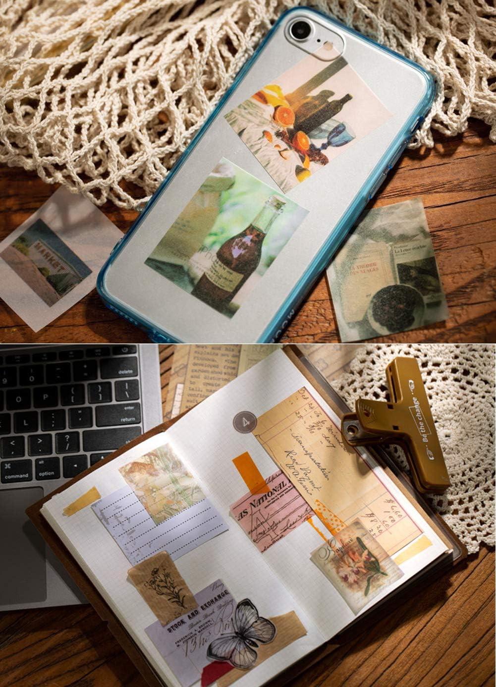 Lcoor 365 Pcs Vintage Journaling Scrapbooking Material Paper, Vintage Ins Style News Paper Letter Decorative Antique Retro Natural Collection Art Craft Diary Journal Embellishment Supplies