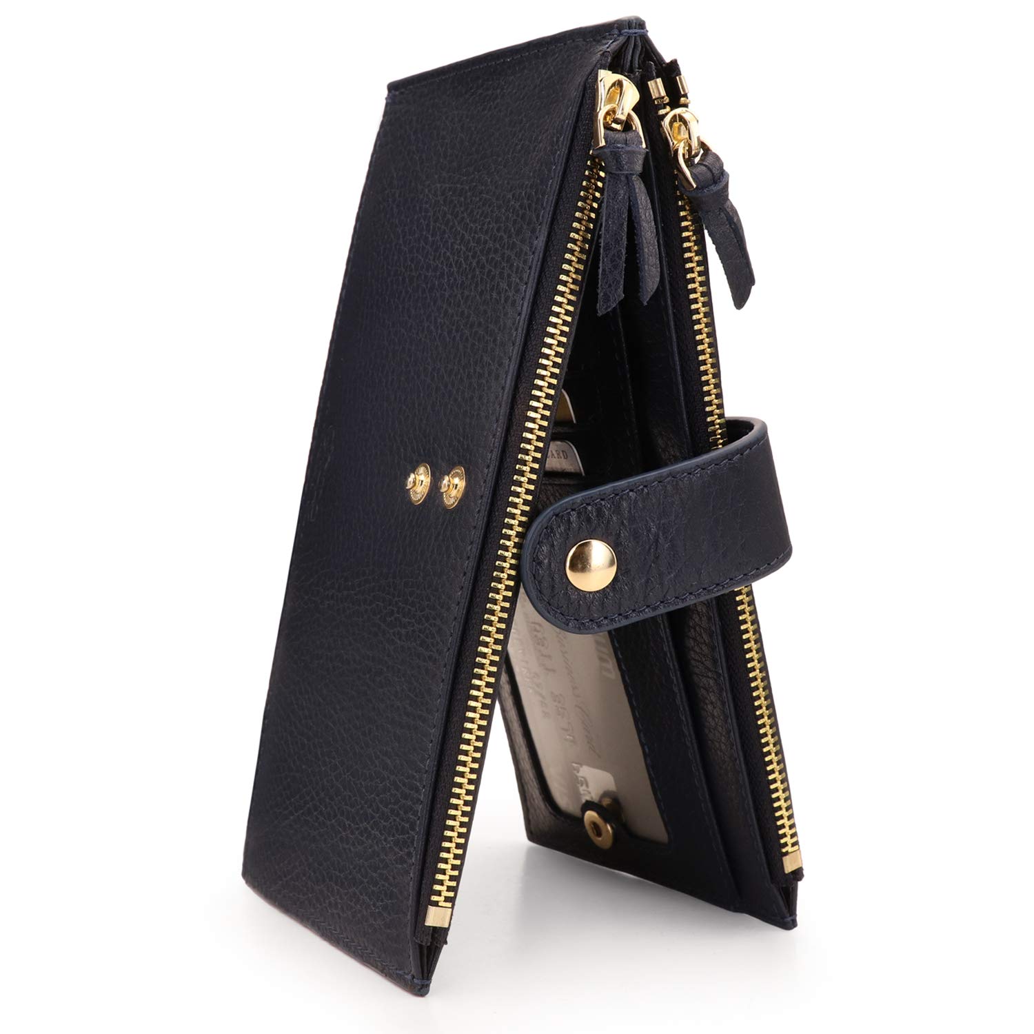 Otto Angelino Genuine Leather 2 Compartment Bifold Wallet Clutch with Phone Compatible Slots - RFID Blocking - Unisex
