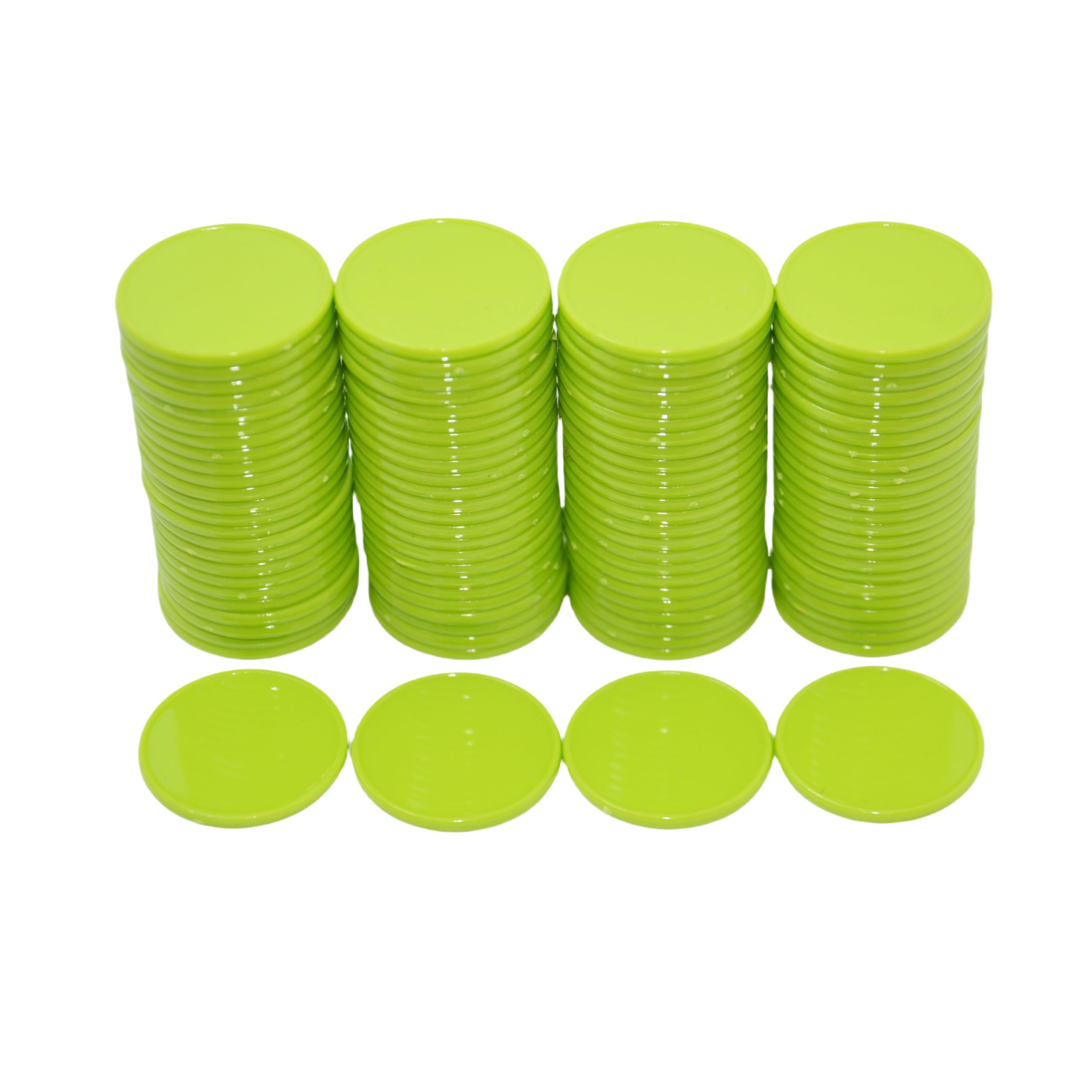 Smartdealspro 25mm Opaque Plastic Learning Counters Mini Poker Chips Games Tokens with Storage Box (Light Green)