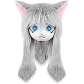 SMILETERNIT Animal Head Cat Fursuit Cut Mask Halloween Masquerade Costume Props