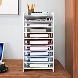 PUNCIA 10-Tier A4 Paper Tray Desk Organizer White Office Storage Rack view 2