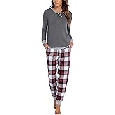 Ekouaer Pajamas For Women Comfy Long Sleeve Jogger Set Lounge Pjs Set With Pockets