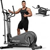 ANCHEER Elliptical Exercise Machine for Home, Foldable Magnetic Elliptical Trainer with 16" Stride, 16 Resistance Levels, Adjustable Pedals, LCD Monitor &amp; Pulse Sensor, 550 LBS Weight Capacity