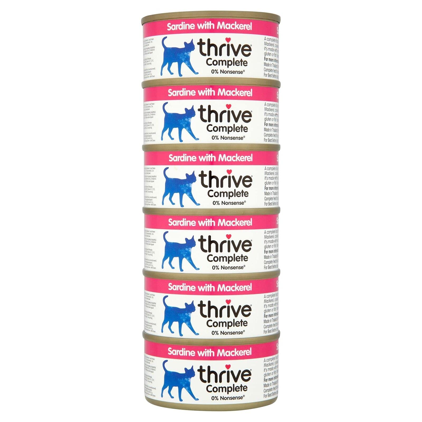 Thrive Cat Food Complete Sardine with Mackerel, Pack of 6,75 g (Pack of 6)