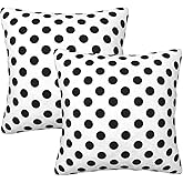 NOIRDAREL Dot Black White Pillow Covers 18x18 Inch Set of 2 Polka Dot Throw Pillow Cover Abstract Circle Square Pillowcase Cushion Cases for Home Couch Bed Sofa