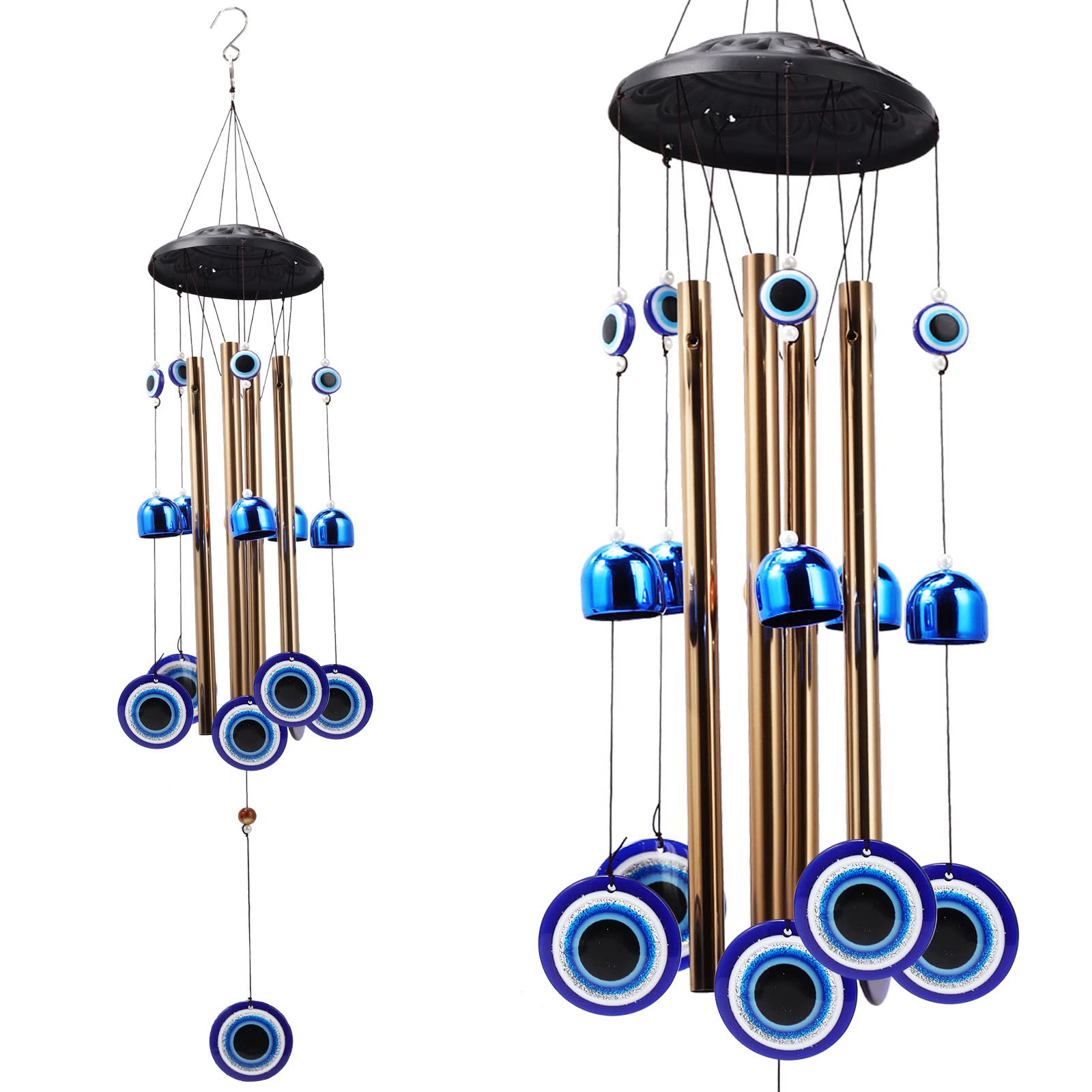 YEBON Turkish Blue Evil Eye Amulet Wind Chimes for Home Garden Decoration Good Luck Blessing Gift