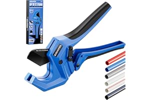 EZUVITA Ratchet PVC Pipe Cutter, Cuts Up to 3", Heavy-Duty Aluminum Ratchet Tubing Cutter Tool for PEX, PVC, CPVC, PE, PP, ABS and Rubber Hose, Suitable for Home Repair and Plumbing