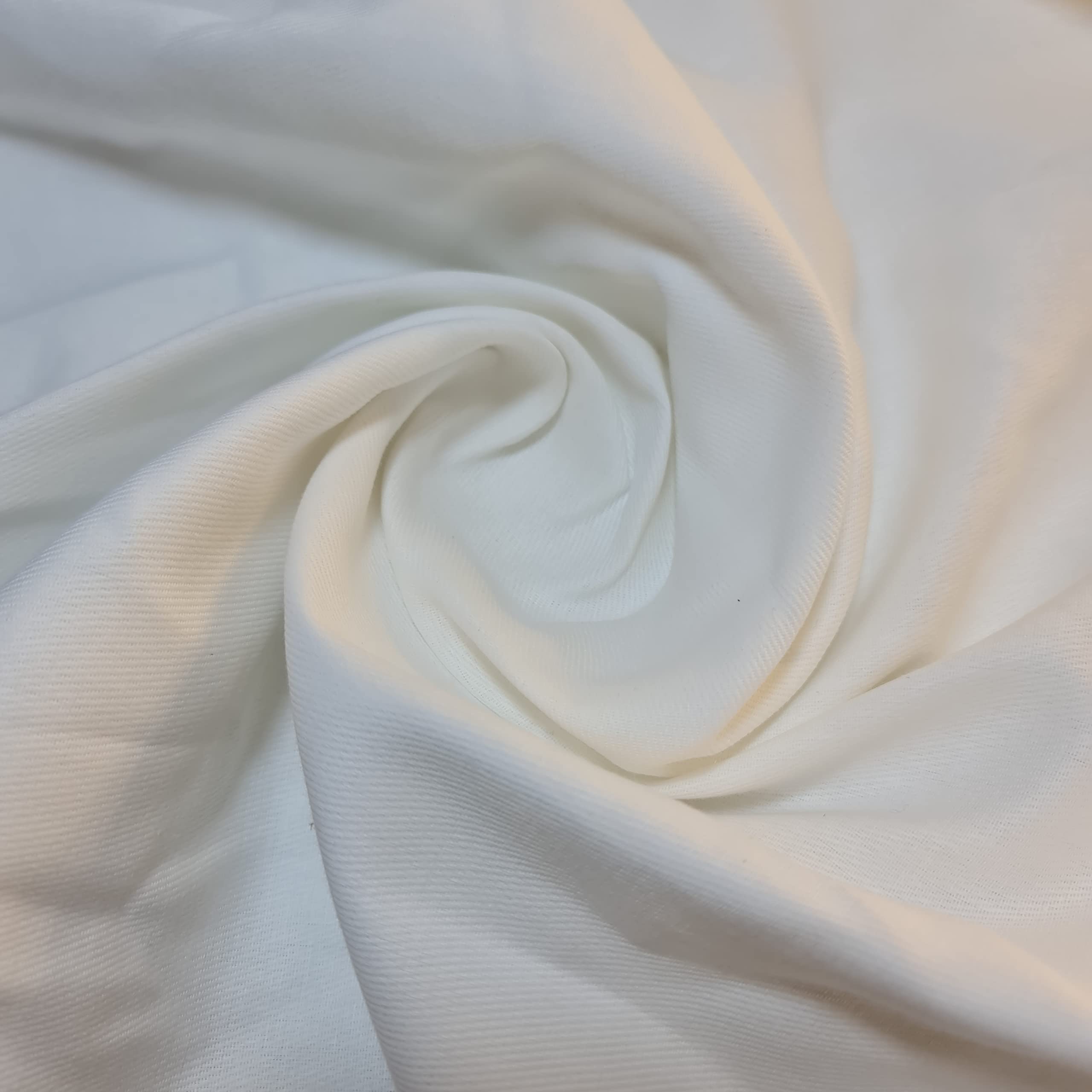Plain Thick Cotton Drill Workwear Twill Fabric *Soft* Quality 58" by Meter -Ar (1 Meter, White)