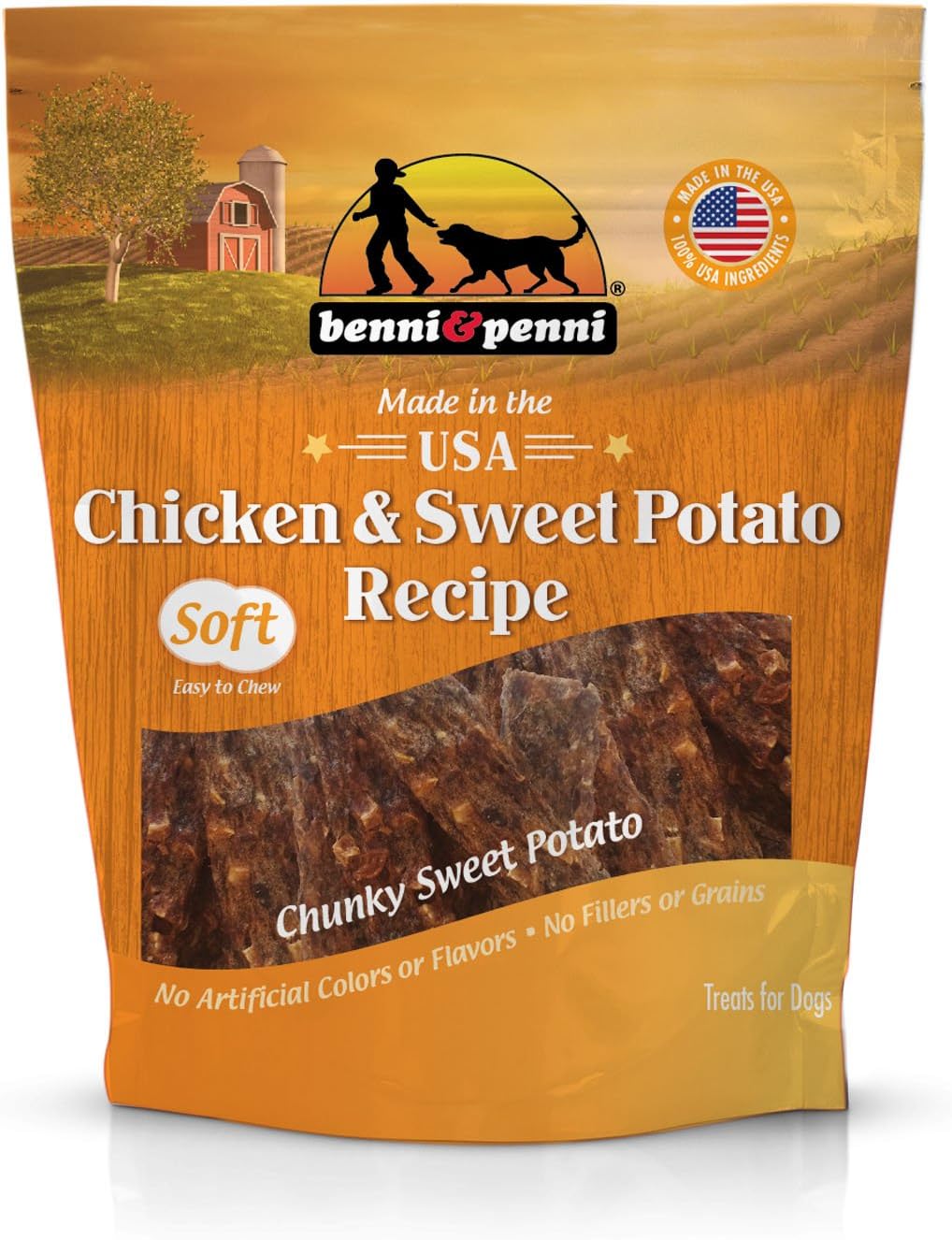 Benni & Penni USA Raised Chicken and Sweet Potato Jerky 6oz.