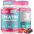 Creatine Monohydrate Gummies 5000mg For Men & Women, Chewables Creatine Monohydrate For Muscle Strength Energy Boost Pre Workout Supplement120 Count Mixed Berries Flavour - View #4