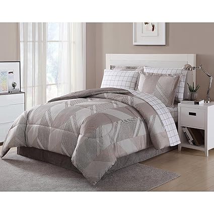Amazon Com Comforter Set Queen Size Complete Bed Set Brown