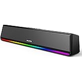 Bluedee Computer Speakers for Desktop PC, Bluetooth 5.3 PC Speakers with Dynamic RGB Light, Wired USB Plug & Play Computer Sound Bar, USB/Type-C Powered Gaming Speakers for Desktop, Laptops, Tablet