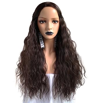 Amazon Com Anogol Hair Cap Brown Wig Synthetic Hair Long Kinky