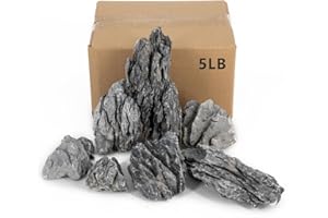 ChaoLeHo Aquarium Rocks Seiryu Stones Natural Hardscape Stone for Aquariums, Fish Tanks, Bonsai, Terrariums, Wargaming Dioramas, Indoor or Outdoor Gardens-5lb(2-6 Inch)