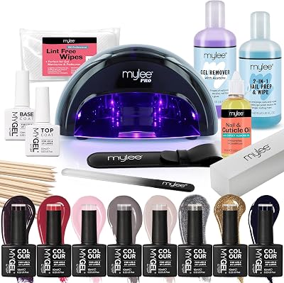 MYLEE The Full Works Gel Nail Kit 8x MyGel Colors LED Lamp PRO