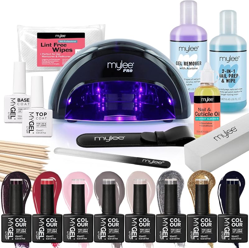 MYLEE The Full Works Gel Nail Kit 8x MyGel Colors LED Lamp PRO