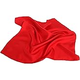 Royal Silk Fine Red Silk Twill Pocket Square for Men 100% Silk - Full-Sized 17"x17"