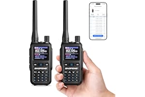 [Chirp Compatible] Baofeng UV-5G Mini GMRS Handheld Radio with BT App Programming, Long Range Walkie Talkie GMRS Repeater Capable, with 8-Band Receiver, Dual PTT, 999 Channels, for Off-Road, 2 Pack