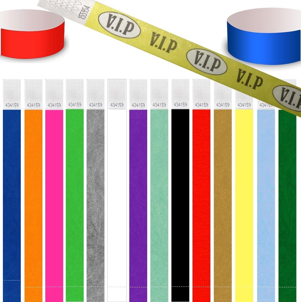 100 Tyvek security paper event wristbands (neon orange, 1" (25mm