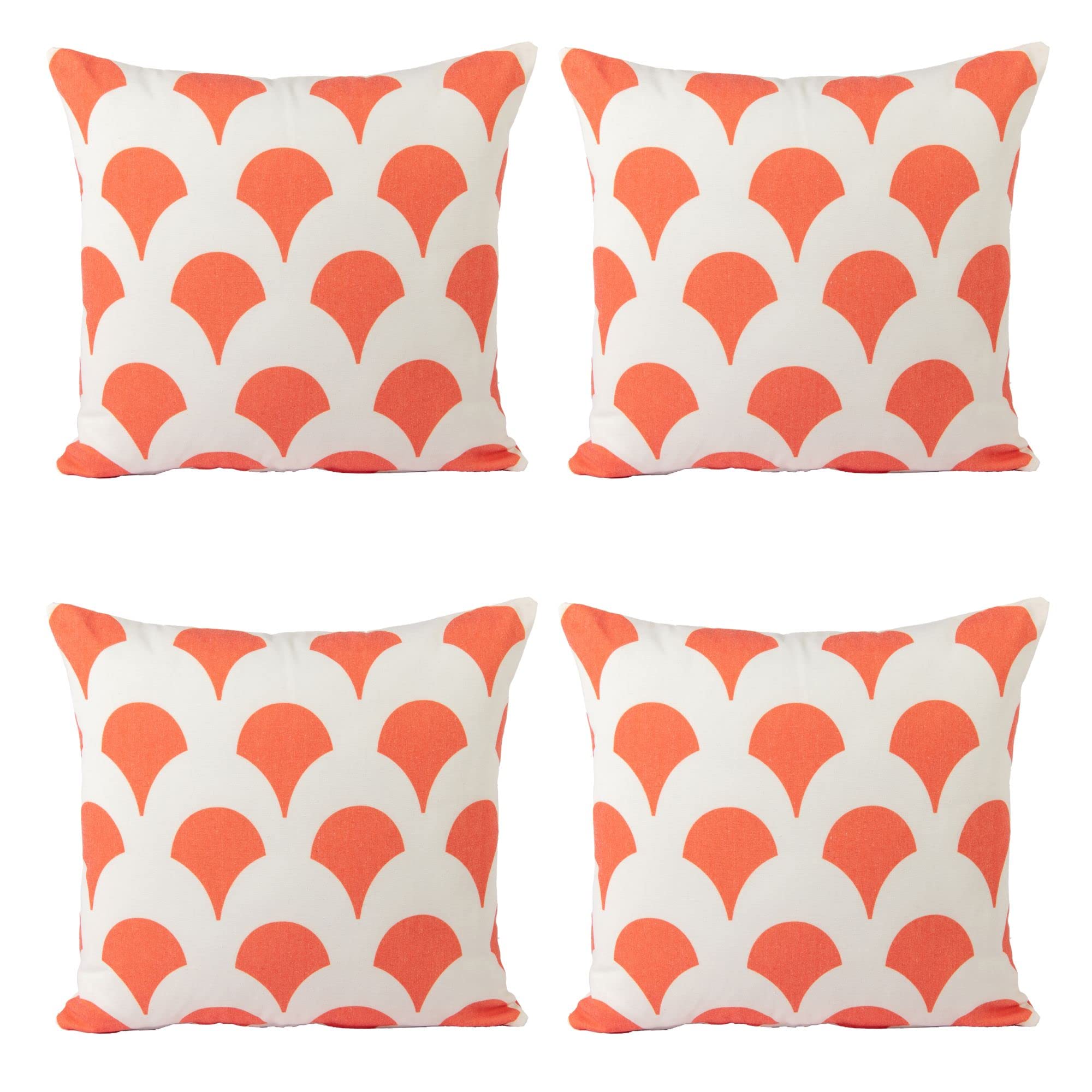 CUSHY HOME 4 Pack Matching Cushion Covers Geometric Luxury Pillowcases for Livingroom Sofa Bedroom with Invisible Zipper 45cm x 45cm 18x18 inches Orange — image 1