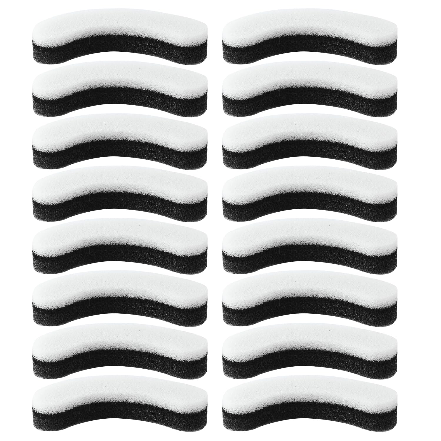 16pcs Pet Fountain Filters, Soft Sponge Arc-Shaped Cat Dog Drinking Fountain Filter Cartridge with Triple Filtration System Replacement Accessories for Clear Pet Water Dispenser