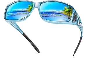 URUMQI Sunglasses Fit Over Glasses, Polarized 100% UV Protection Wrap-around Sunglasses for Men & Women Driving