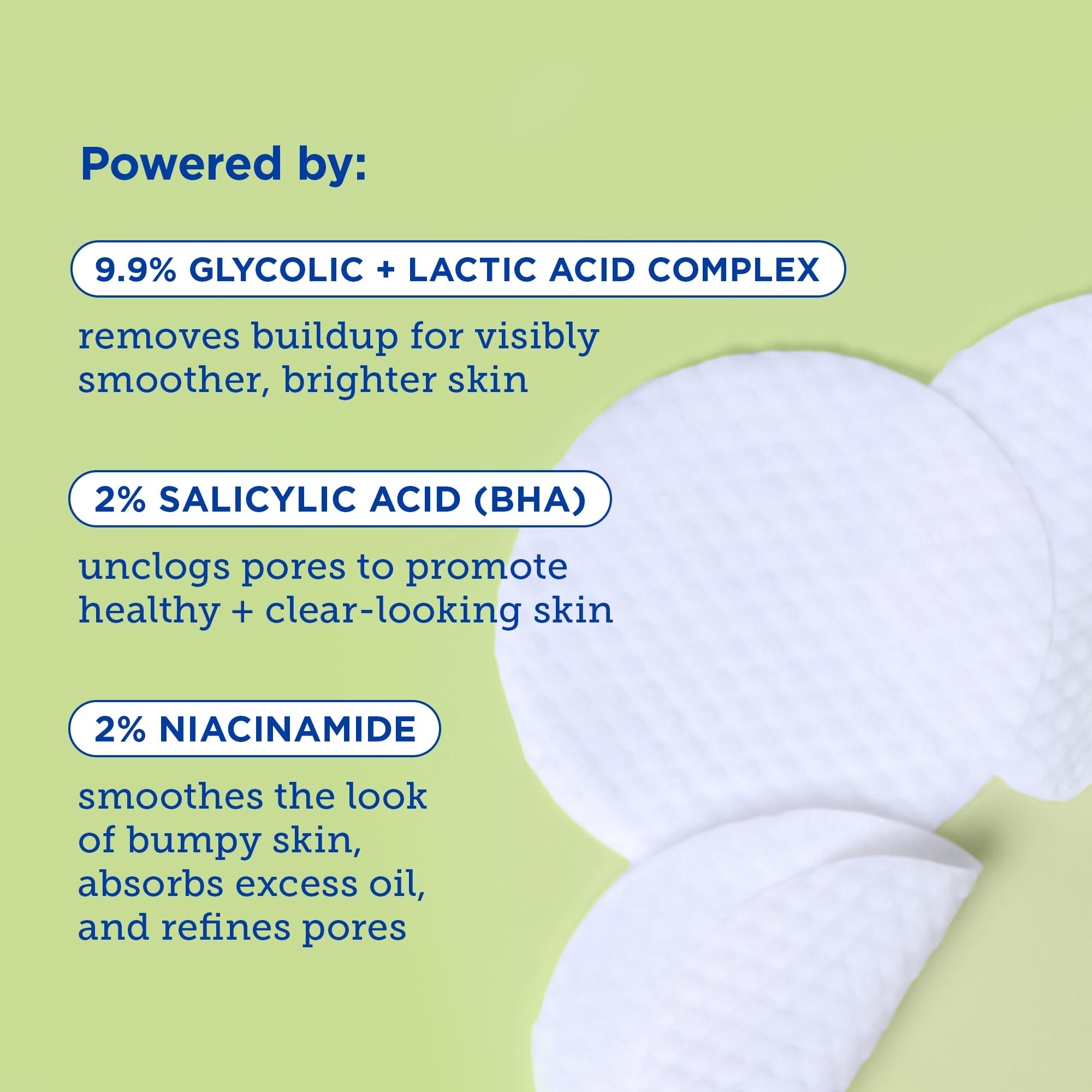 Skinfix AHA/BHA Niacinamide Exfoliating Pads - 60 Pads - Visibly Reduces Discoloration, Removes Dead Skin, Releases Ingrown Hairs & Unclogs Pores - Vegan, Cruelty Free