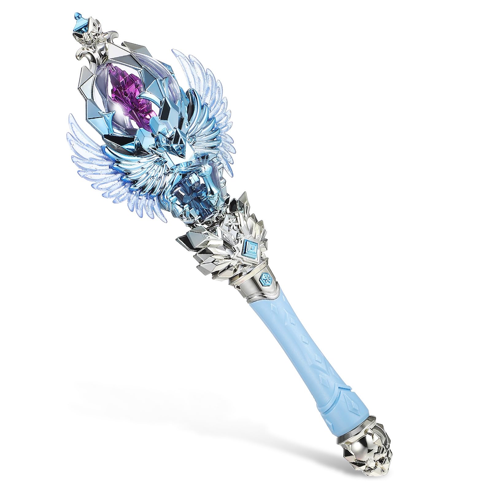 JOINPAYA Light Up Wand: Glowing Fairy Wand For Girls Cute Princess Scepter with Wing For Dress-Up Cosplay (Without Batteries) (Blue)
